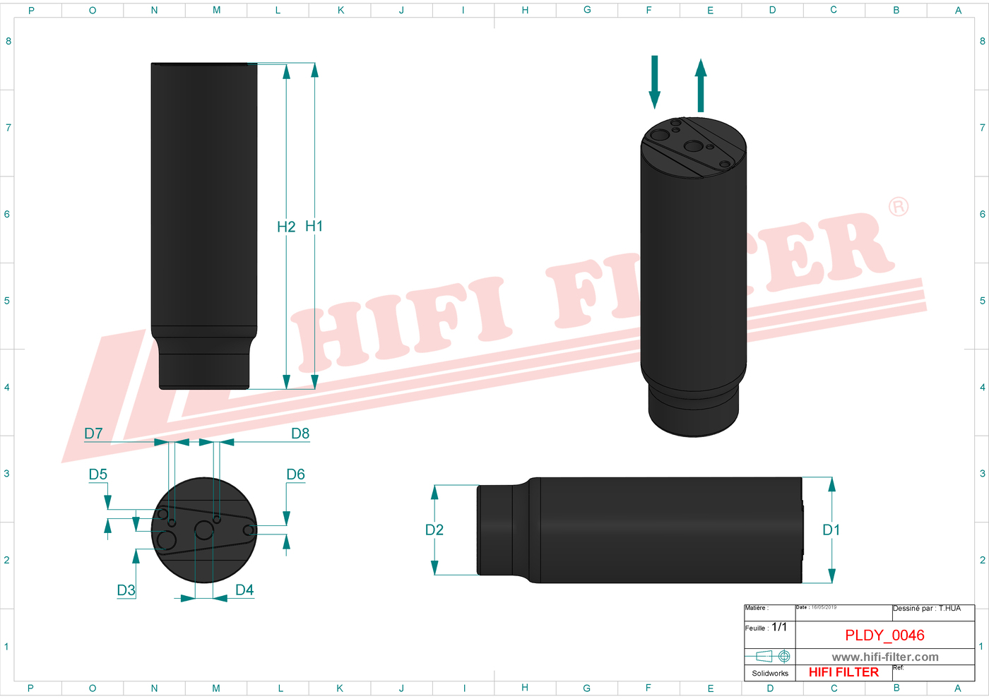 Schema tecnico Filtro carburante
