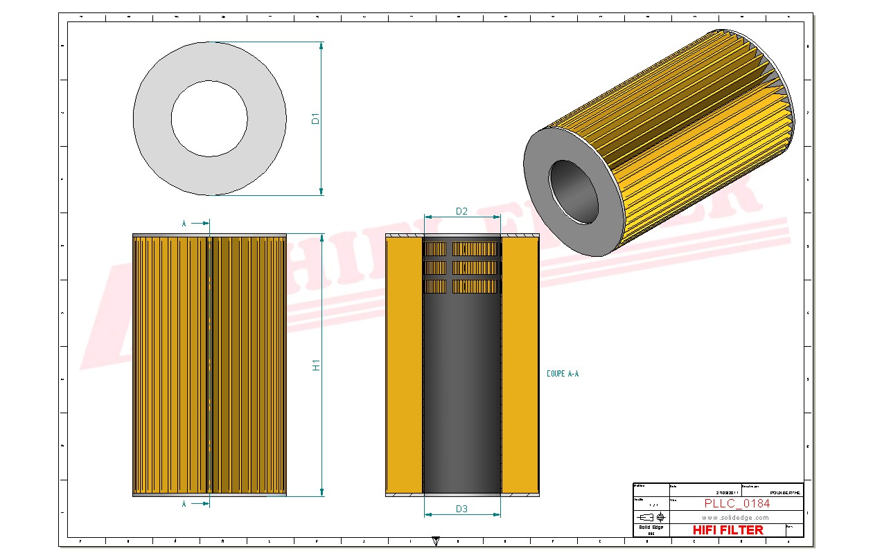 Schema tecnico Filtro olio