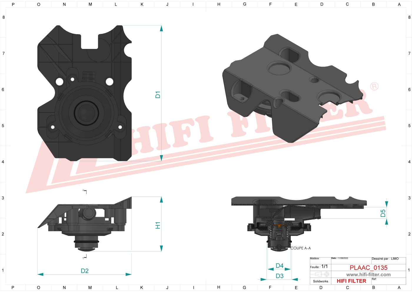Schema tecnico Filtro Aerazione Motore 84231666 per trattori e macchine agricole