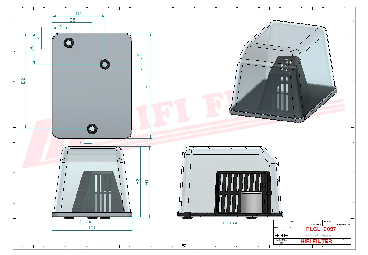 Schema tecnico Filtro carburante 159009 per trattori e macchine agricole