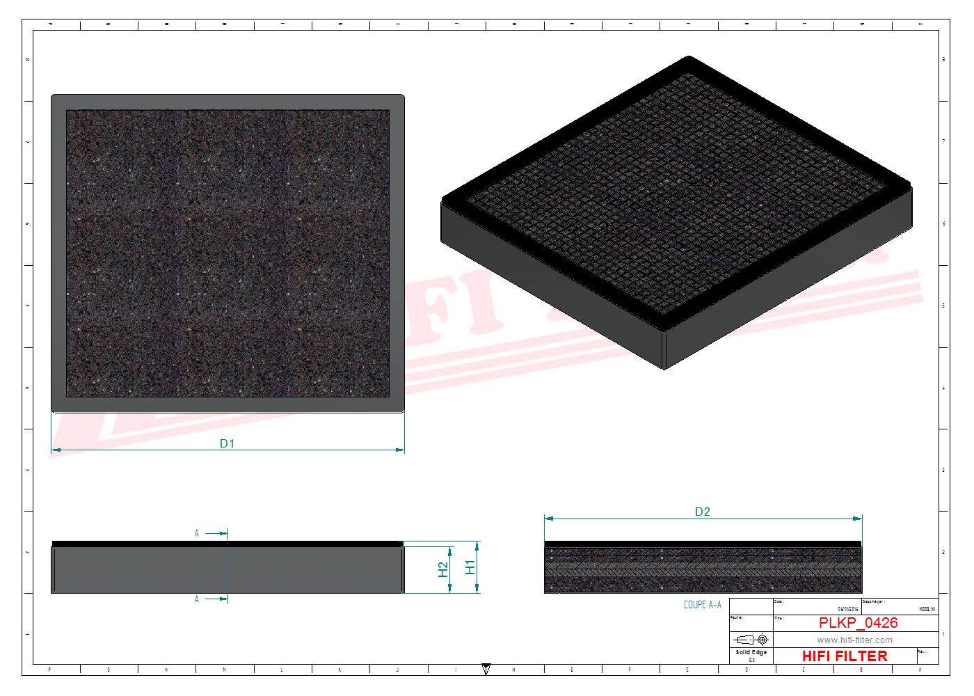 Schema tecnico Filtro abitacolo 5060344 per trattori e macchine agricole