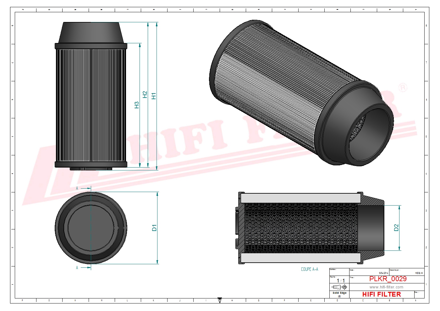 Schema tecnico Filtro abitacolo