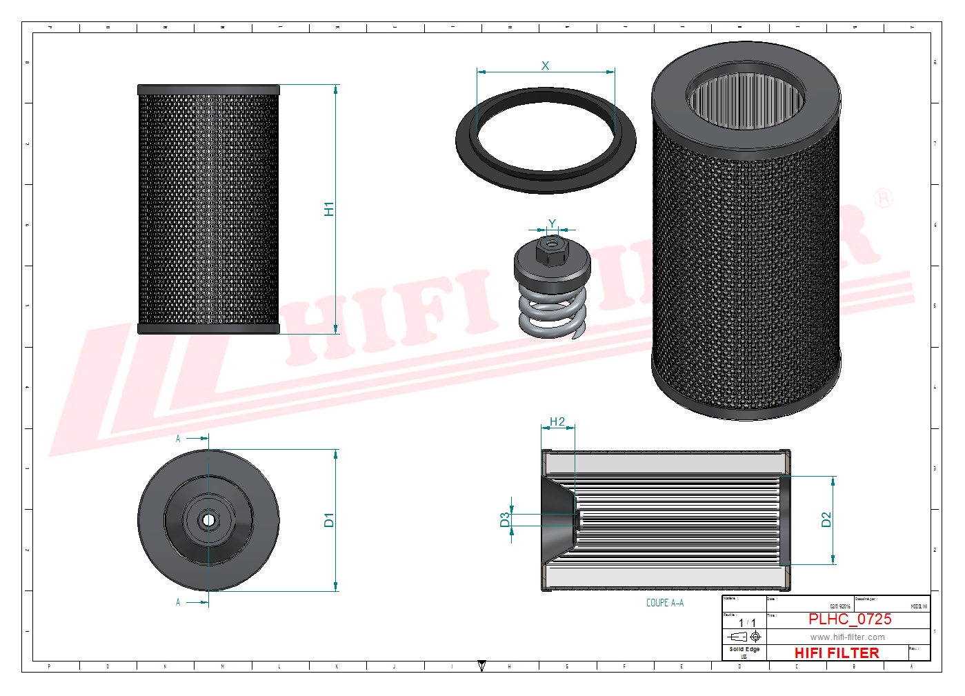 Schema tecnico Filtro idraulico X77-9034 per trattori e macchine agricole