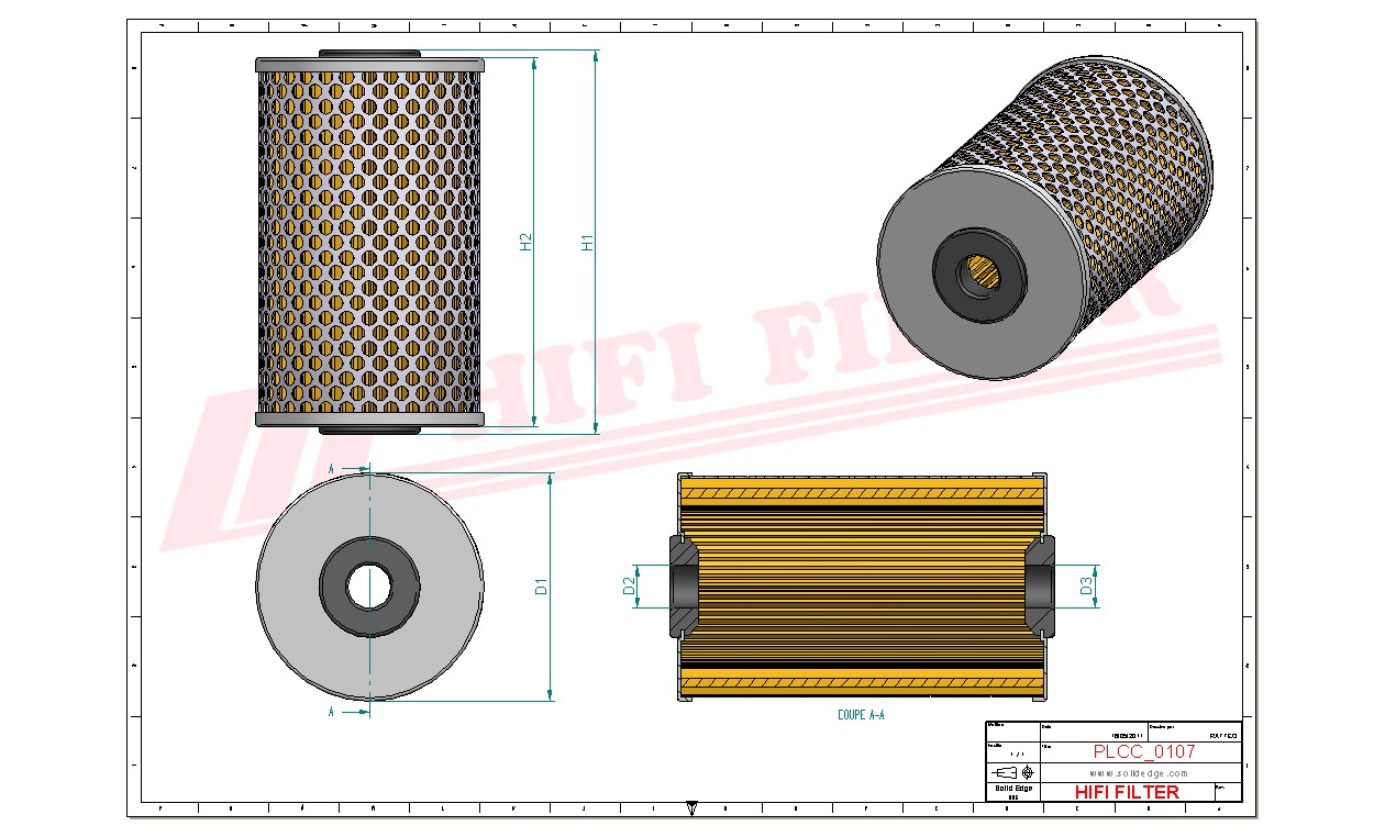Schema tecnico Filtro carburante
