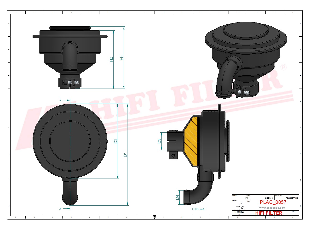 Schema tecnico Filtro Aerazione Motore 10012136 per trattori e macchine agricole