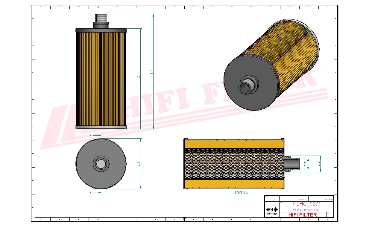 Schema tecnico Filtro olio