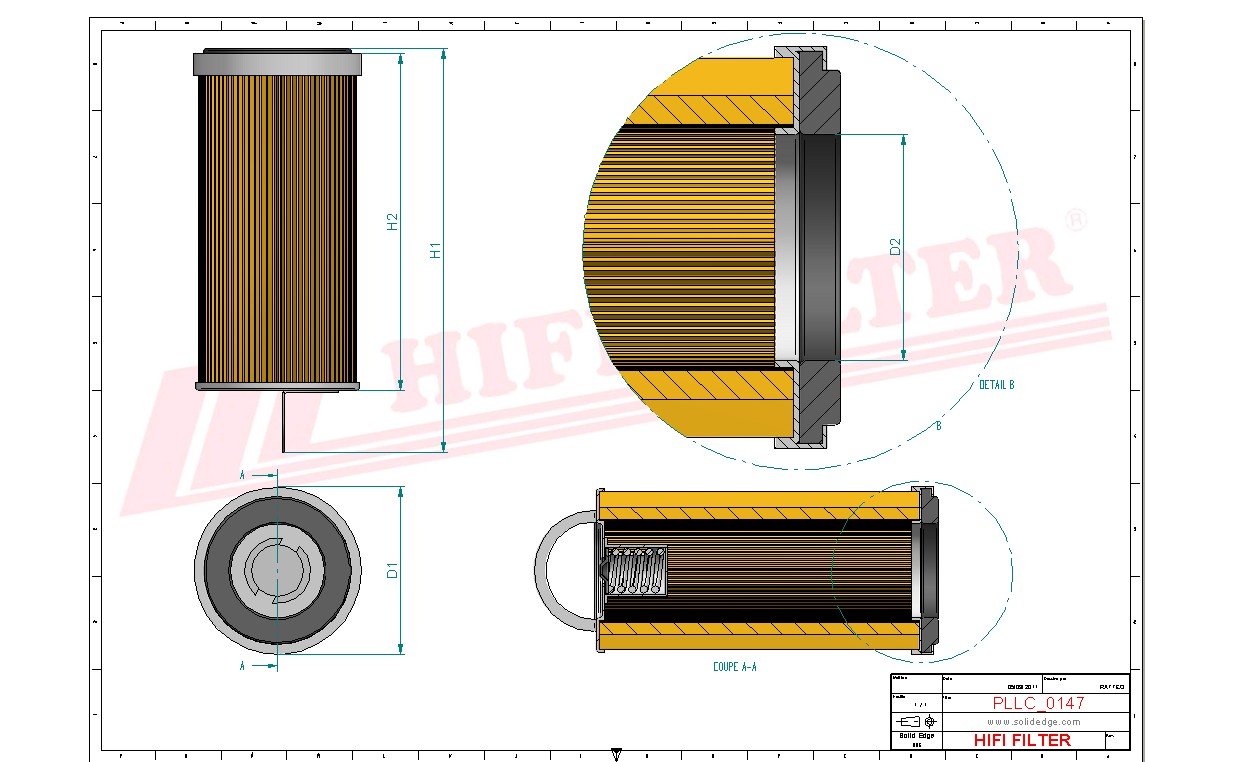 Schema tecnico Filtro olio 10074 per trattori e macchine agricole