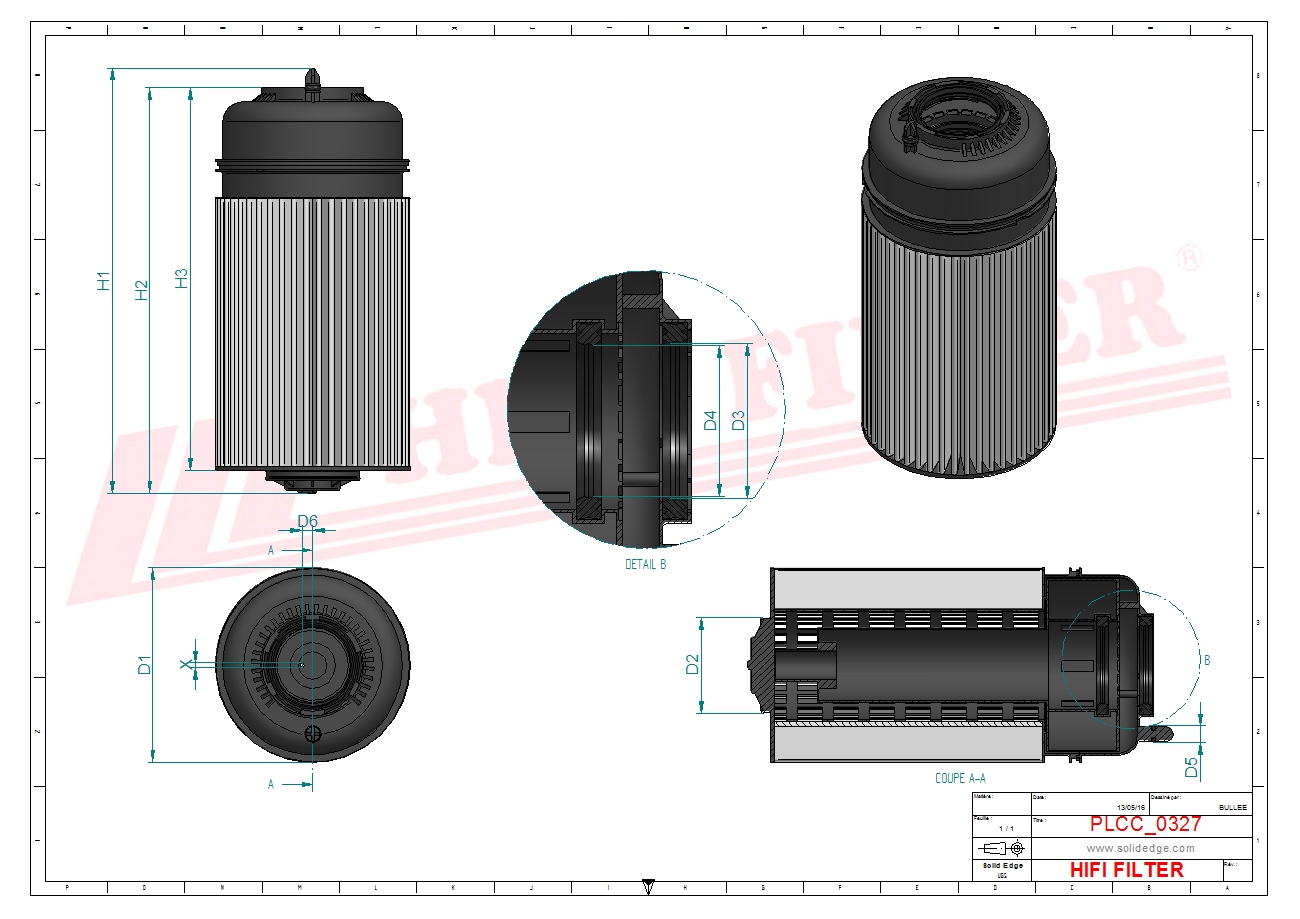 Schema tecnico Filtro carburante