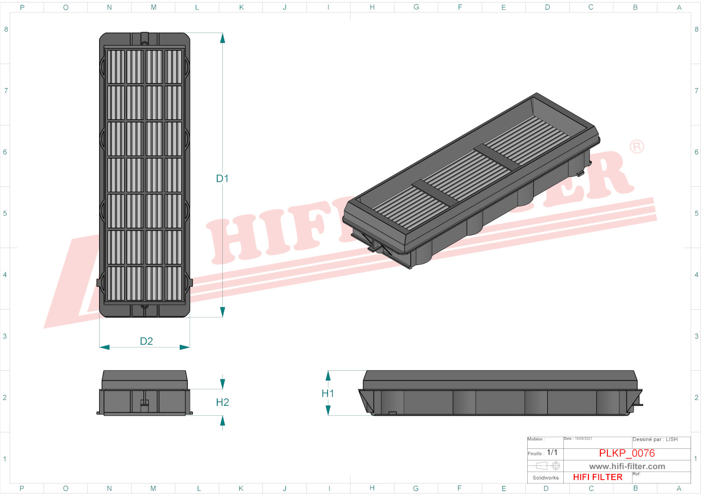 Schema tecnico Filtro abitacolo
