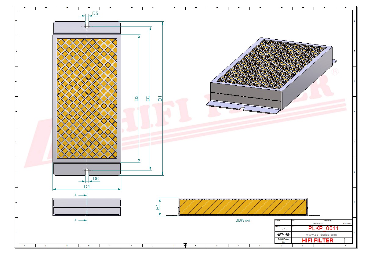 Schema tecnico Filtro abitacolo WCA105098 per trattori e macchine agricole