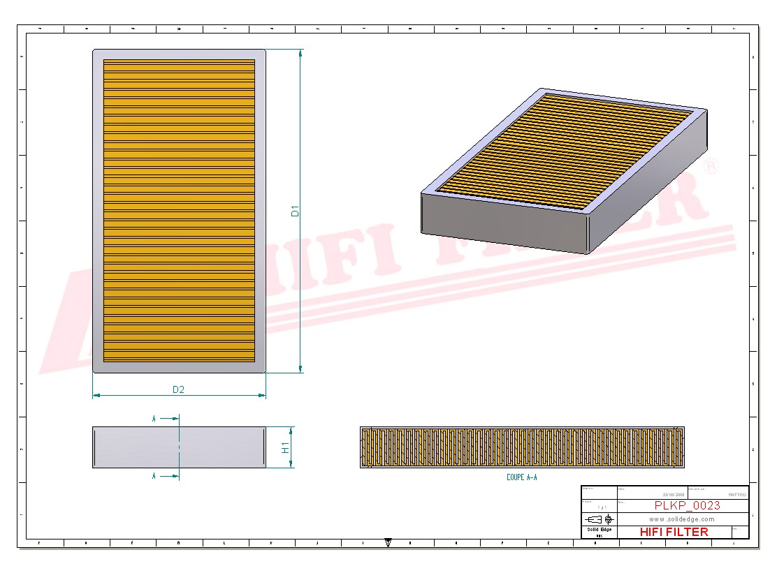 Schema tecnico Filtro abitacolo 3197010011 per trattori e macchine agricole