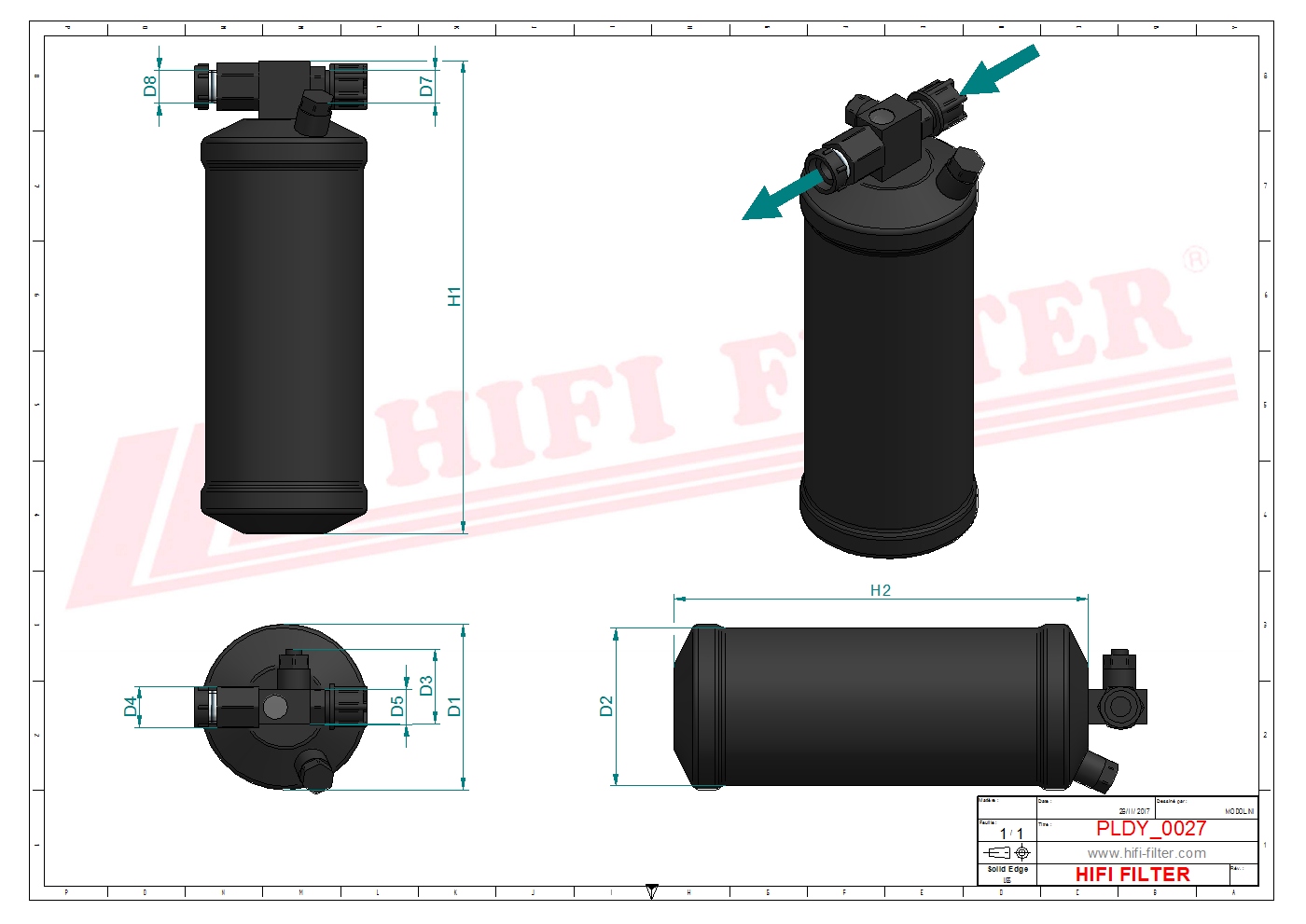 Schema tecnico Filtro carburante