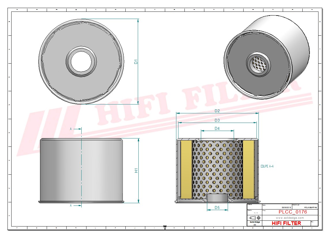 Schema tecnico Filtro carburante