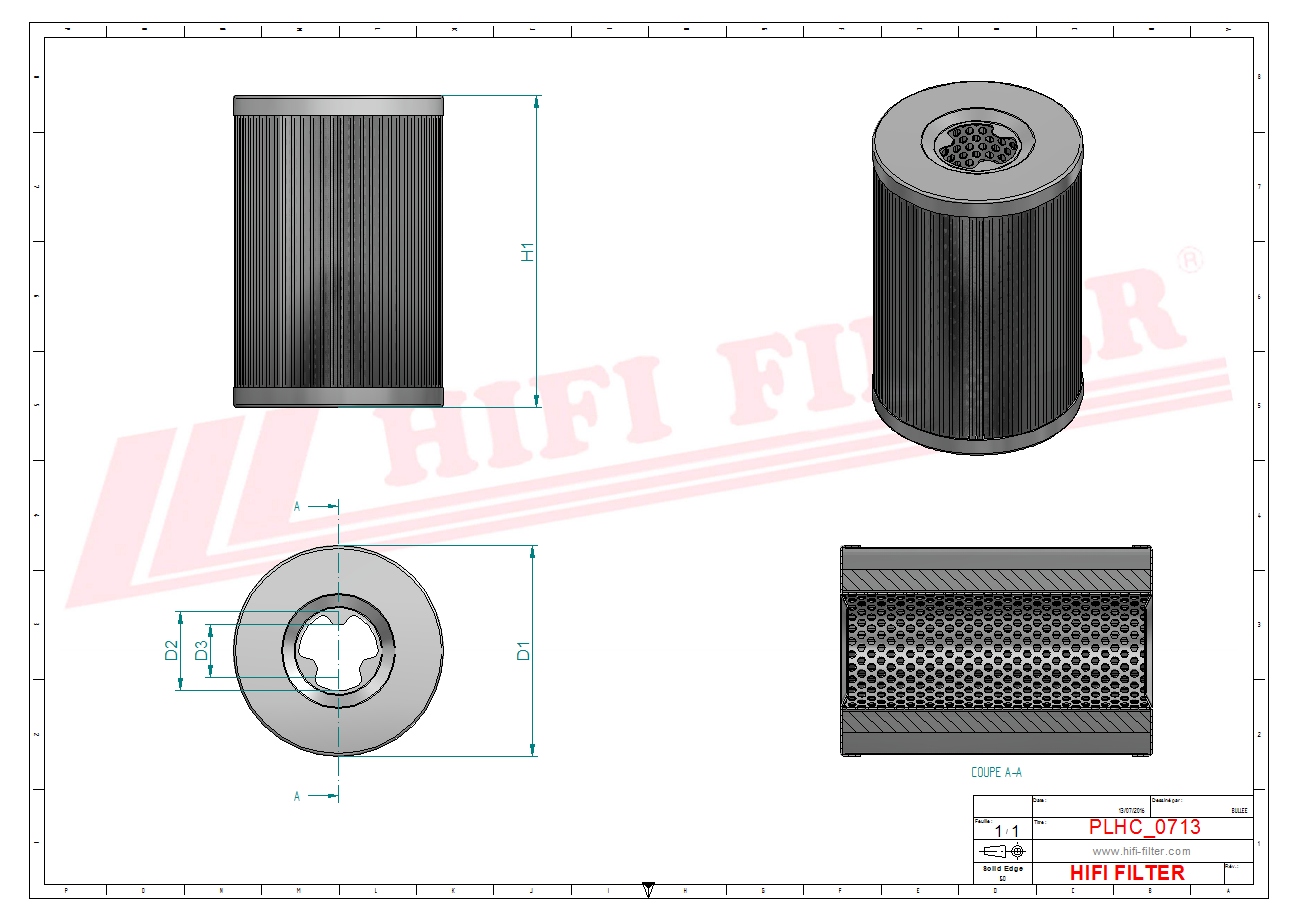 Schema tecnico Filtro idraulico 1006763141 per trattori e macchine agricole