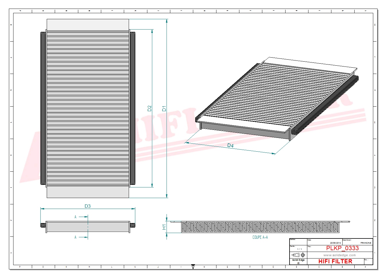 Schema tecnico Filtro abitacolo