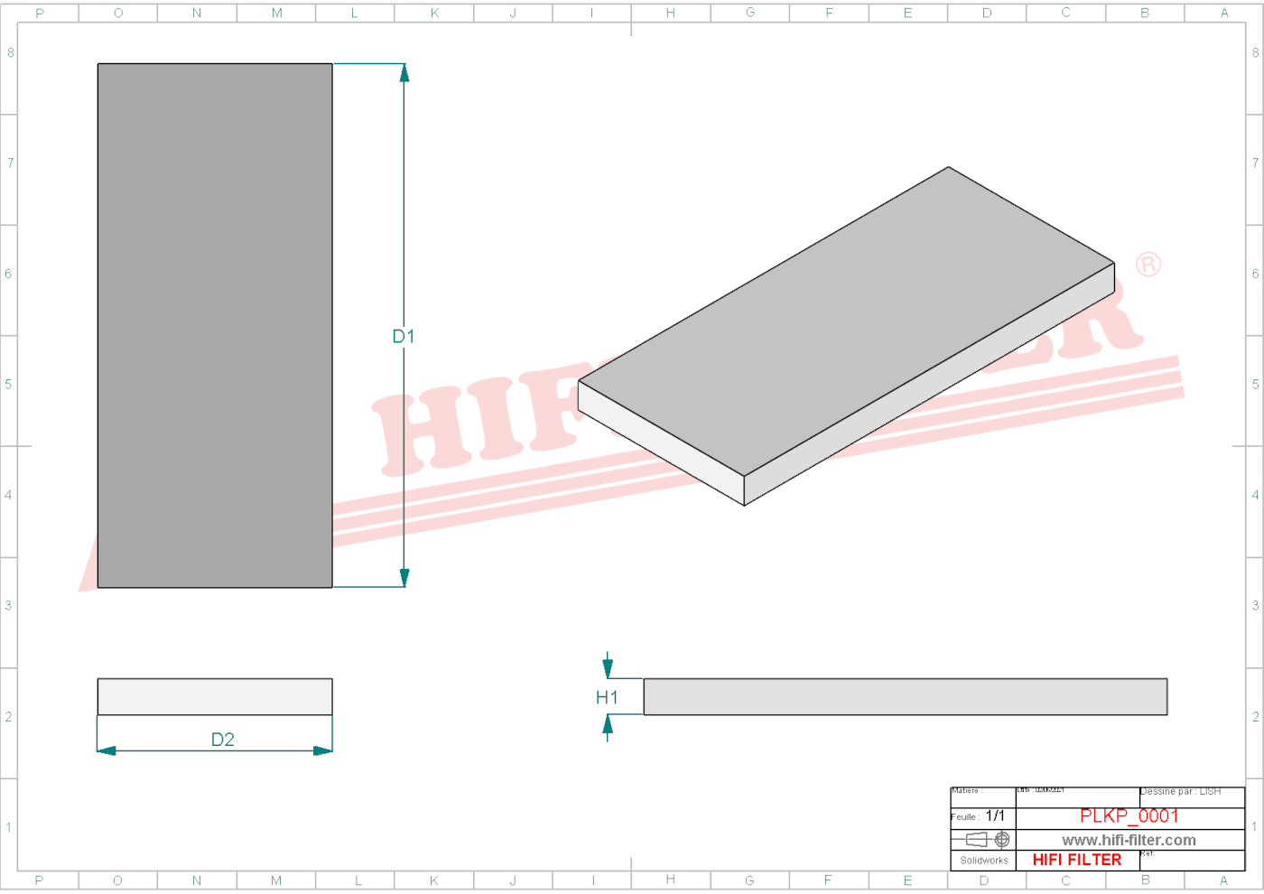 Schema tecnico Filtro abitacolo F063345 per trattori e macchine agricole