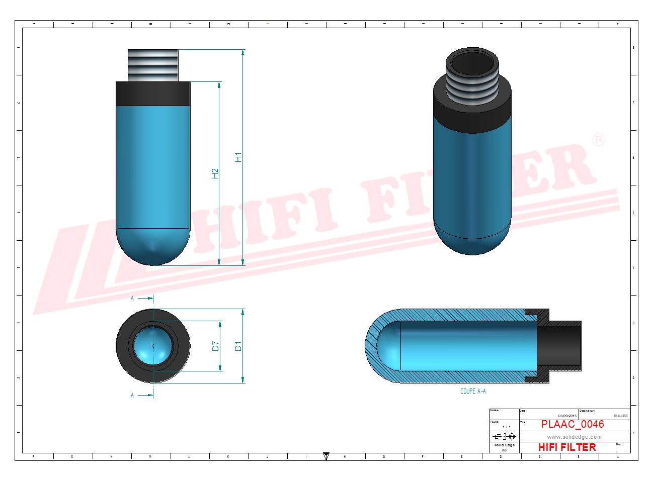 Schema tecnico Silenziatore H216169 per trattori e macchine agricole