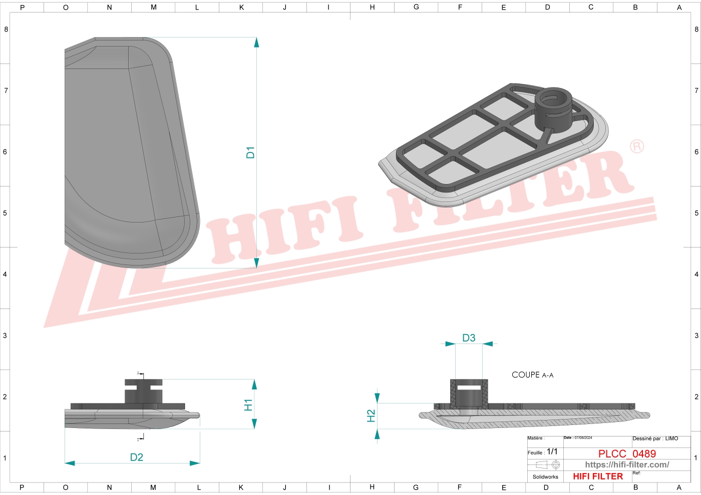 Schema tecnico Filtro Urea ACP0338340 per trattori e macchine agricole