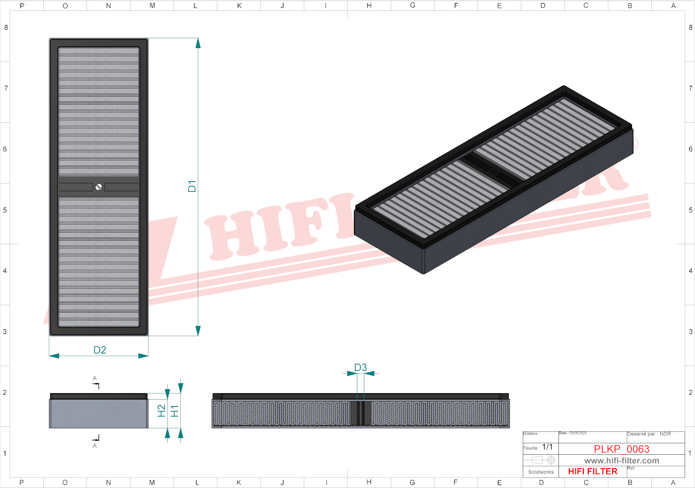 Schema tecnico Filtro abitacolo