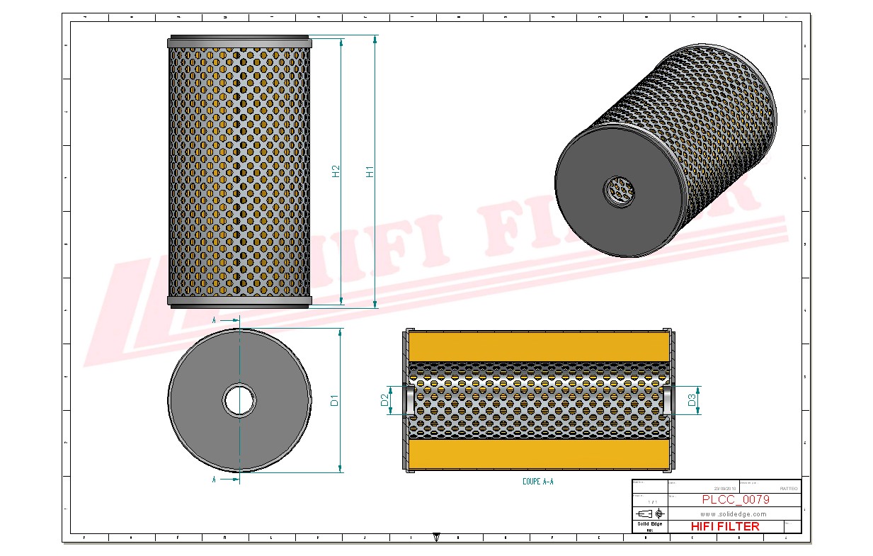 Schema tecnico Filtro carburante