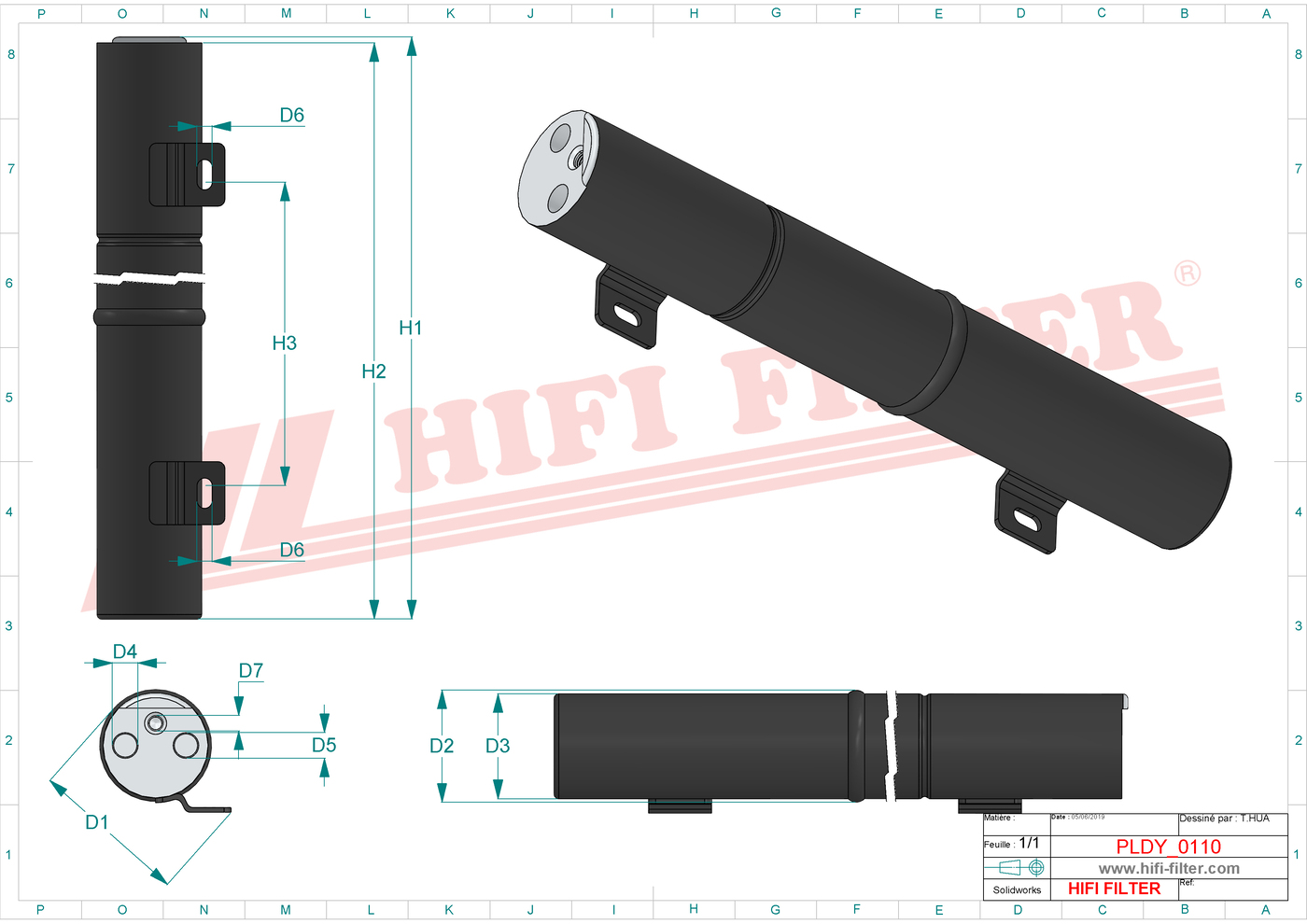 Schema tecnico Filtro carburante