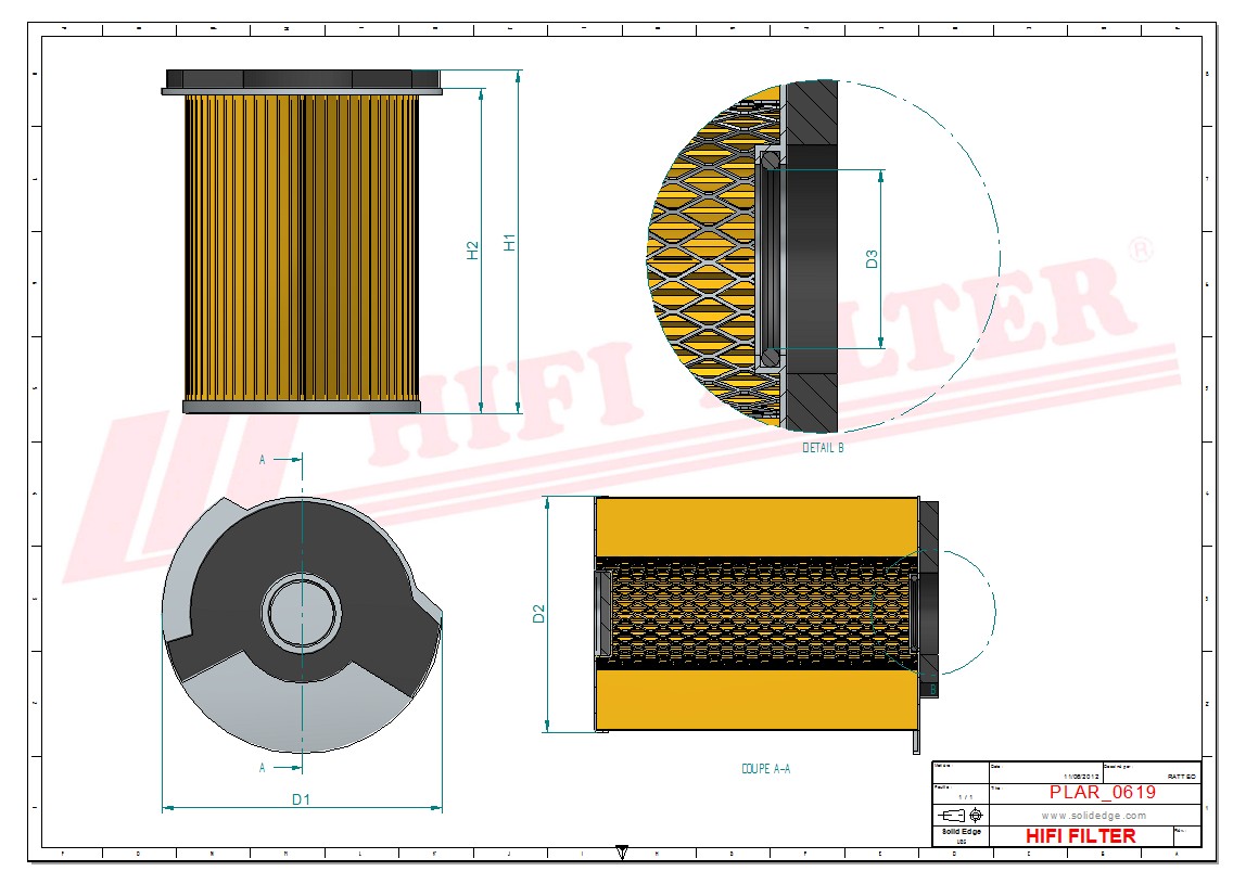 Schema tecnico Filtro aria