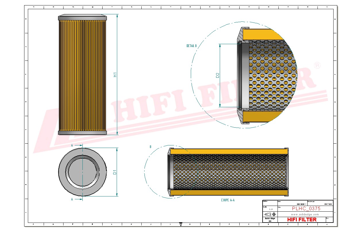 Schema tecnico Filtro olio