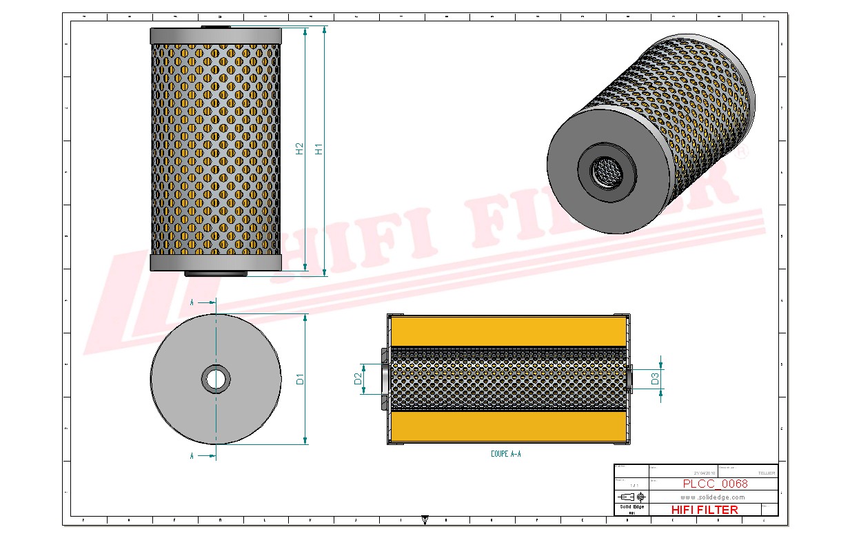Schema tecnico Filtro carburante 6000141047 per trattori e macchine agricole