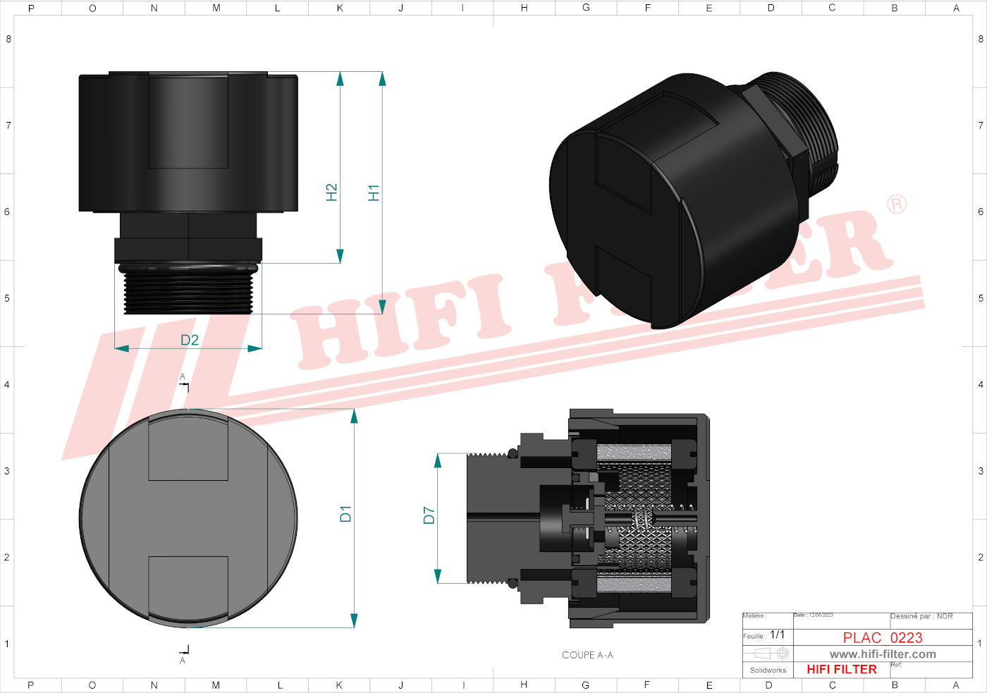 Schema tecnico Filtro Di Aerazione 001301825.0 per trattori e macchine agricole
