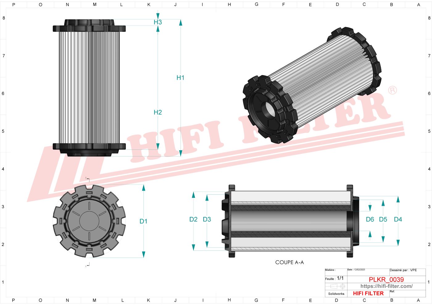 Schema tecnico Filtro abitacolo