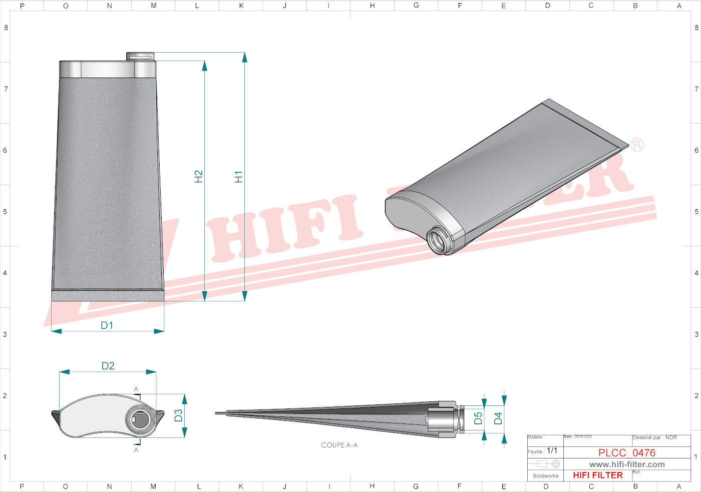 Schema tecnico Filtro Urea BG00415836 per trattori e macchine agricole