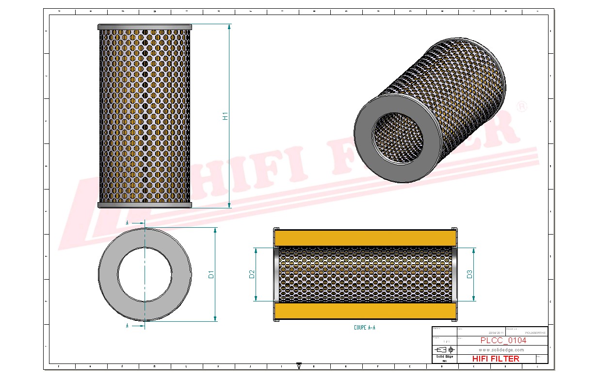Schema tecnico Filtro carburante