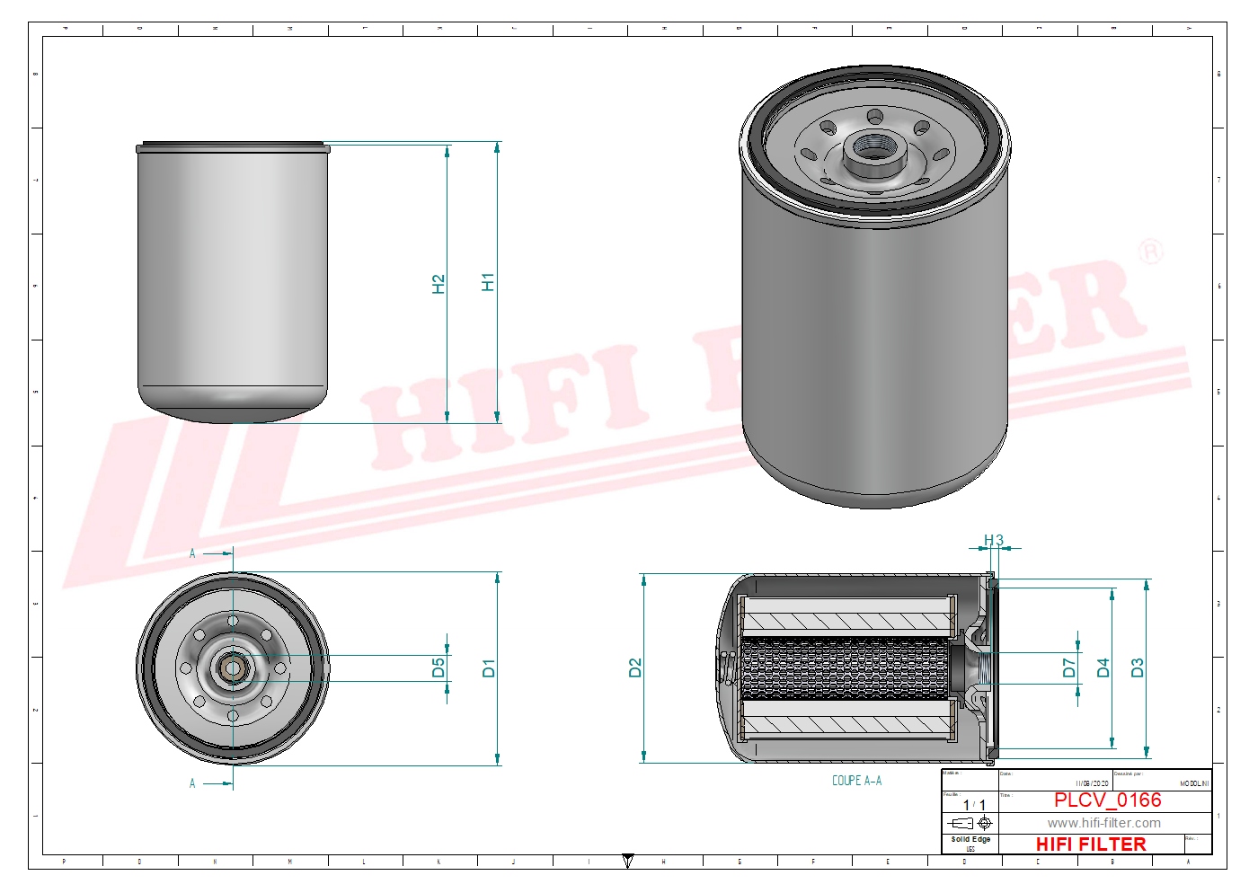 Schema tecnico Filtro carburante