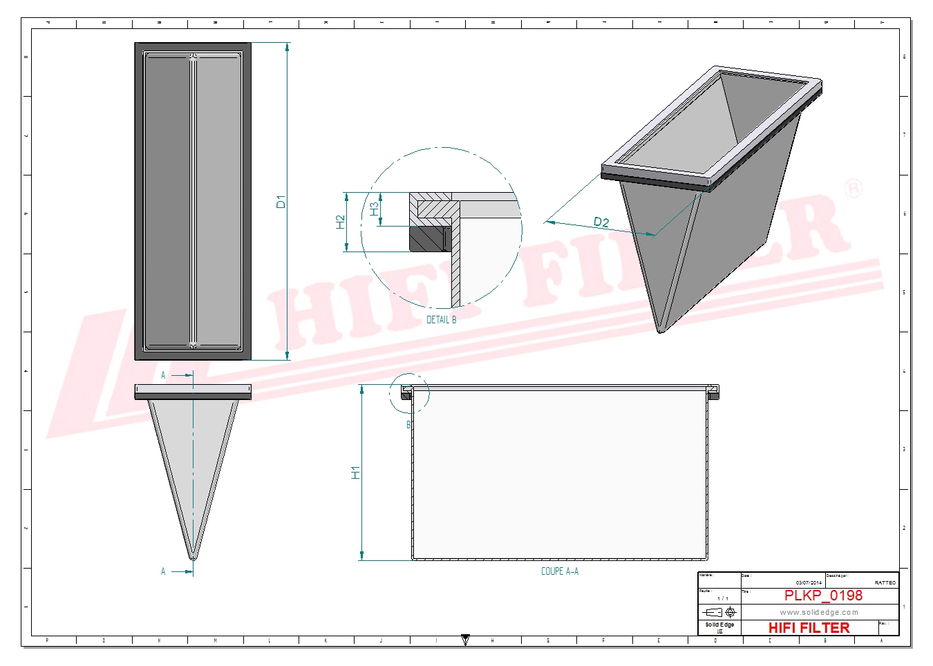Schema tecnico Filtro abitacolo 0005478840 per trattori e macchine agricole