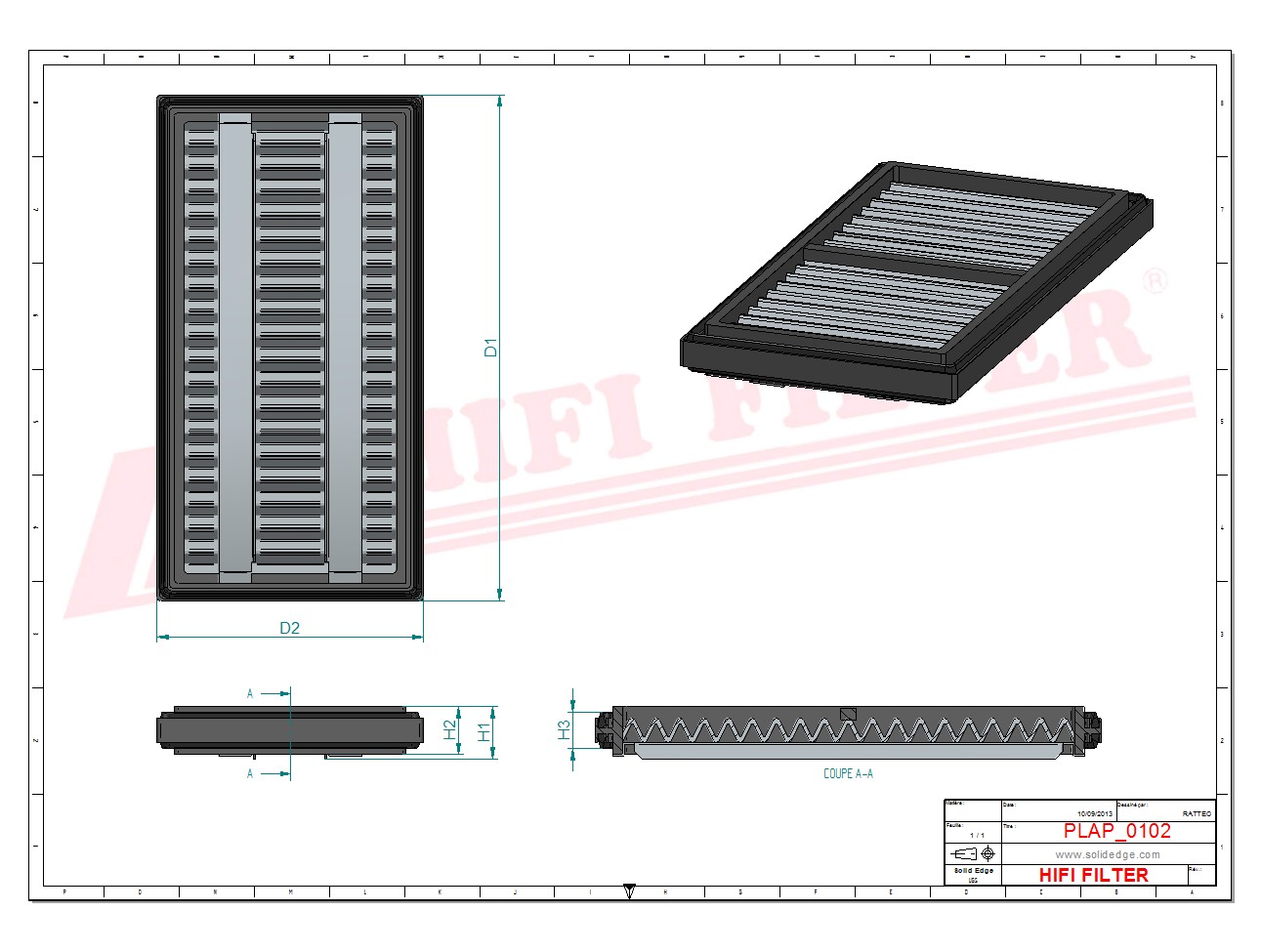 Schema tecnico Filtro Aerazione Motore C27016 per trattori e macchine agricole