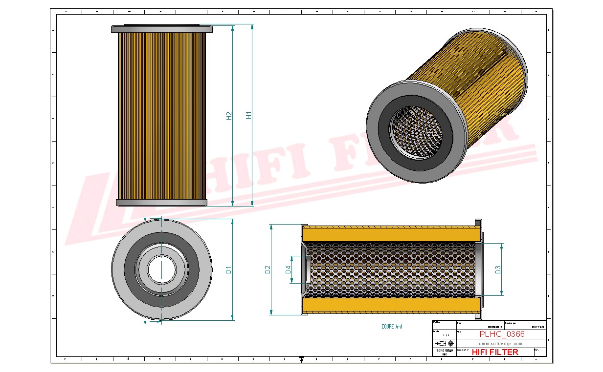 Schema tecnico Filtro olio
