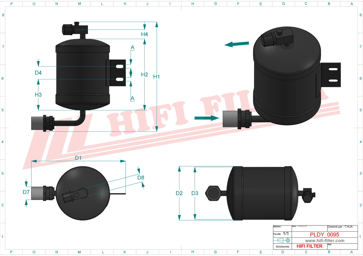Schema tecnico Filtro carburante
