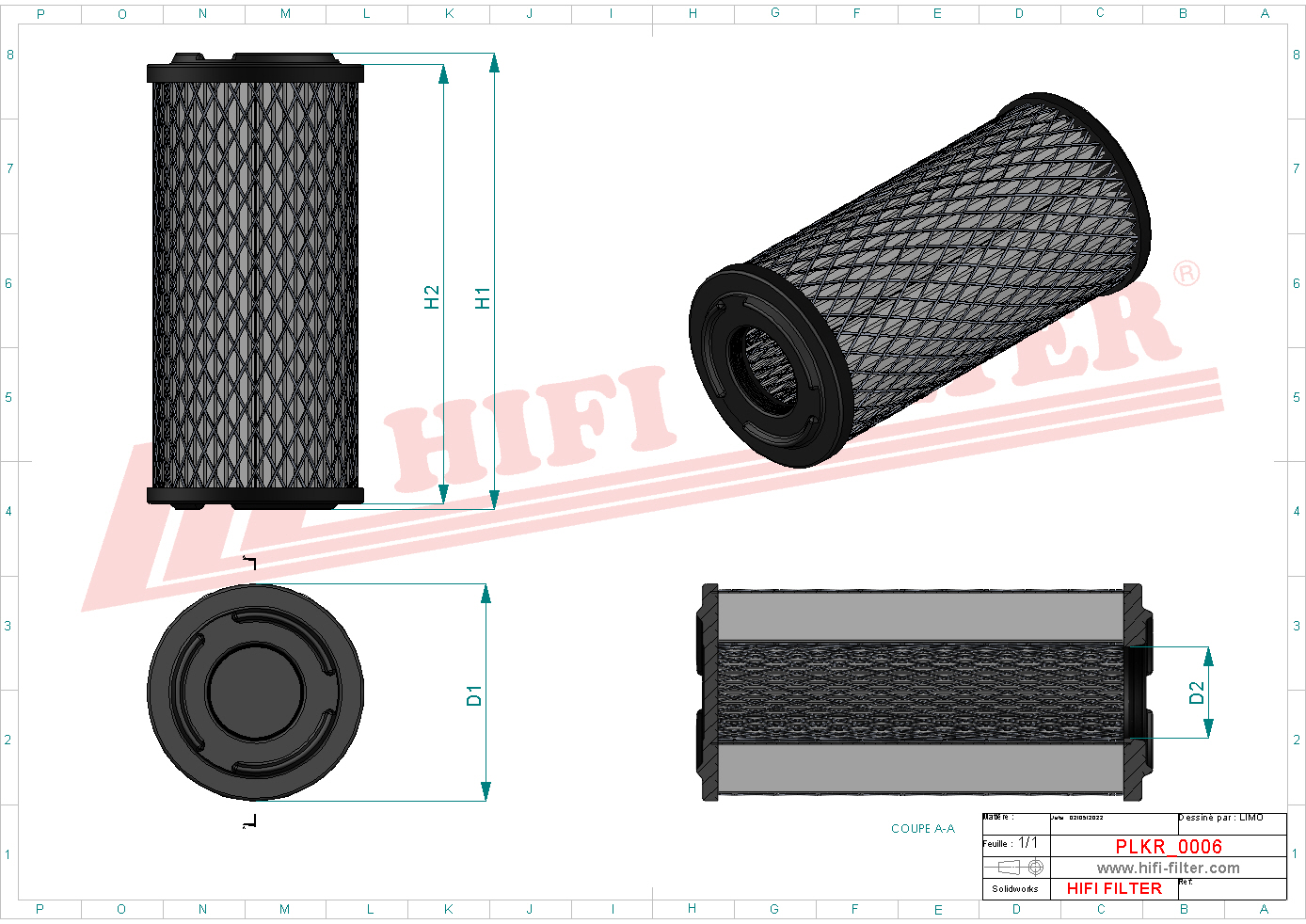 Schema tecnico Filtro abitacolo
