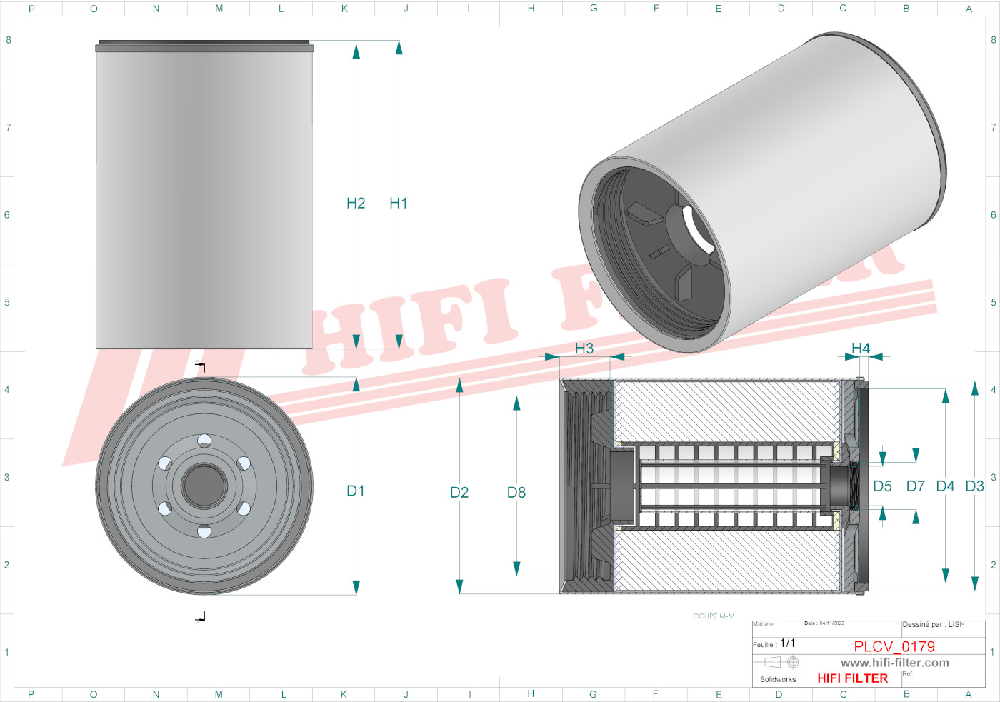 Schema tecnico Prefiltro aria