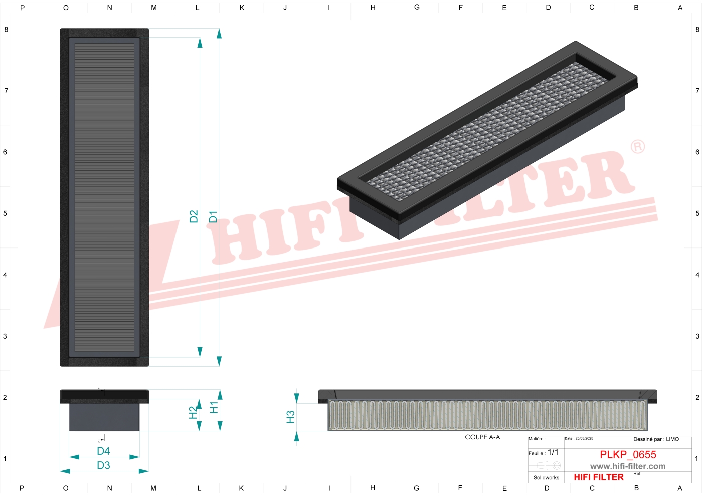 Schema tecnico Filtro abitacolo