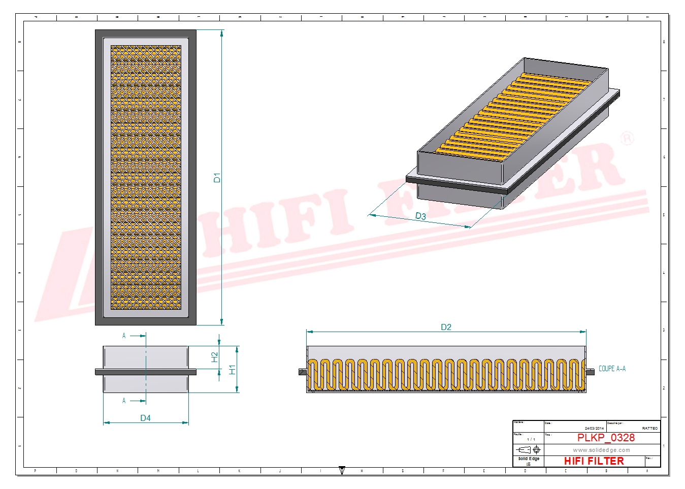Schema tecnico Filtro abitacolo