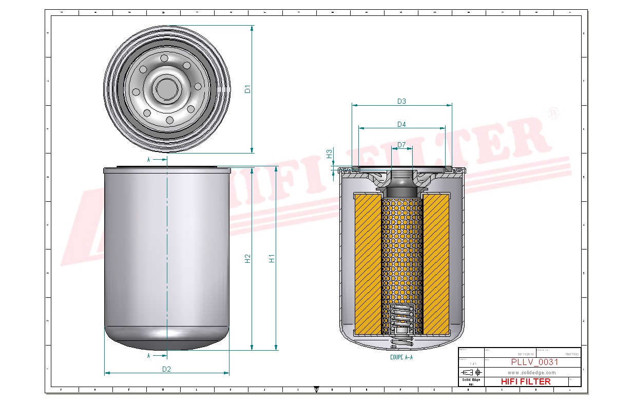 Schema tecnico Filtro olio 0006686540 per trattori e macchine agricole