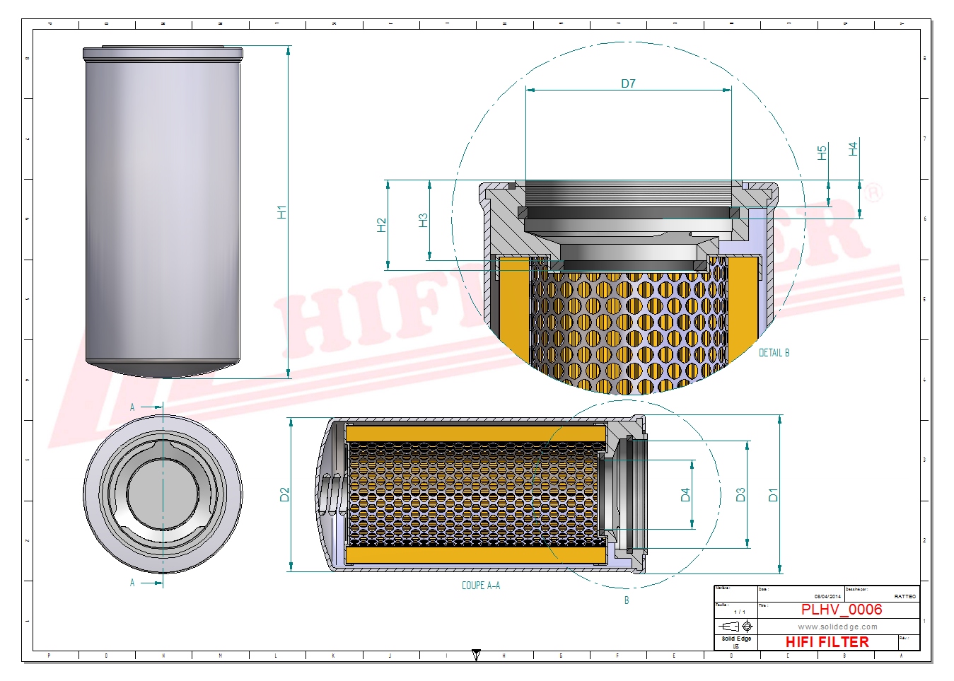 Schema tecnico Filtro idraulico 149939 per trattori e macchine agricole