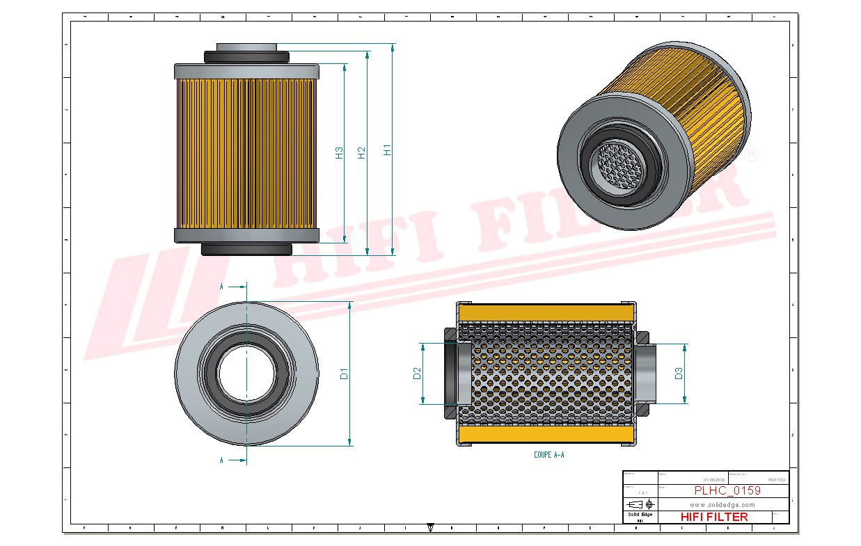 Schema tecnico Filtro idraulico 1006763847 per trattori e macchine agricole