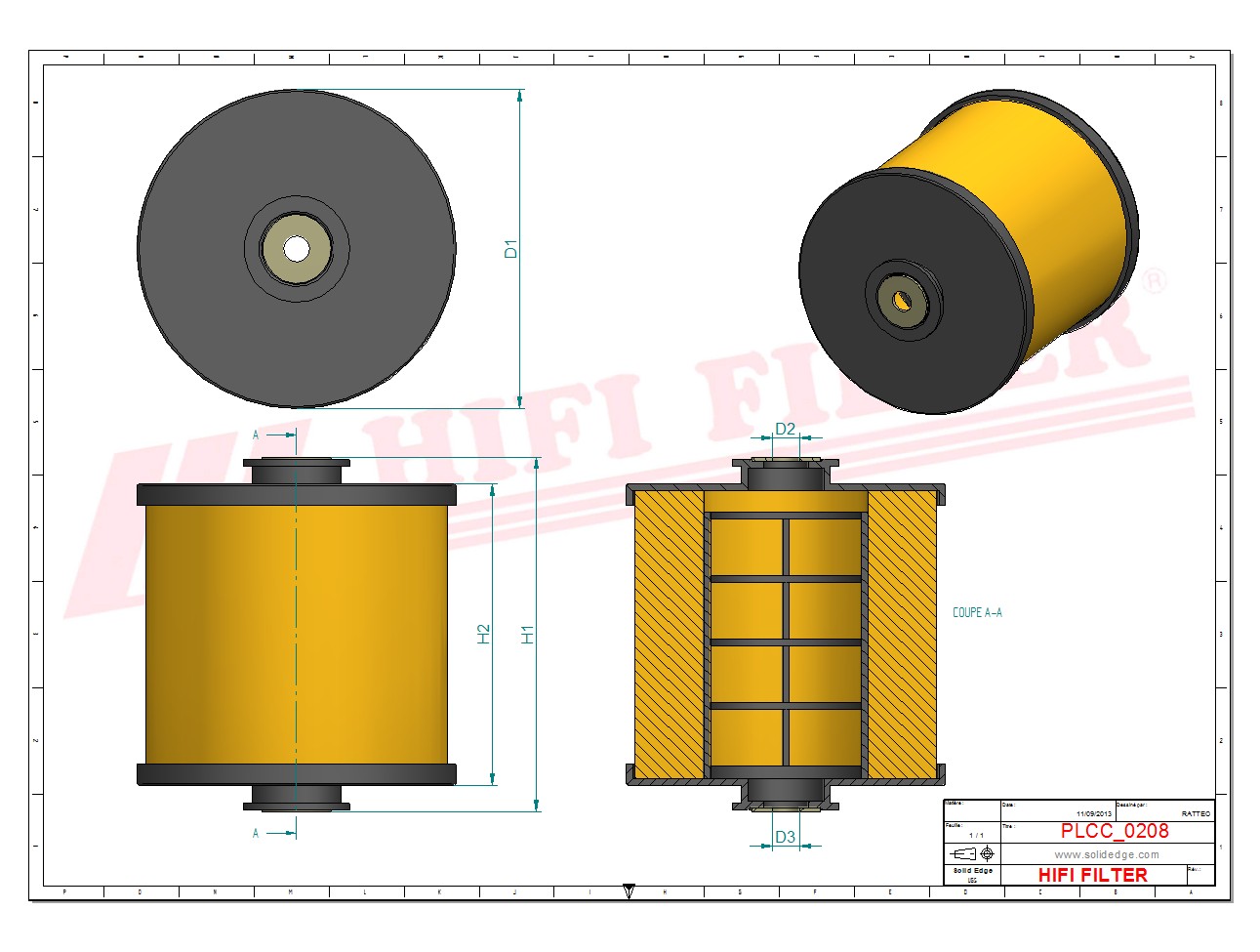 Schema tecnico Filtro carburante 0000901451 per trattori e macchine agricole