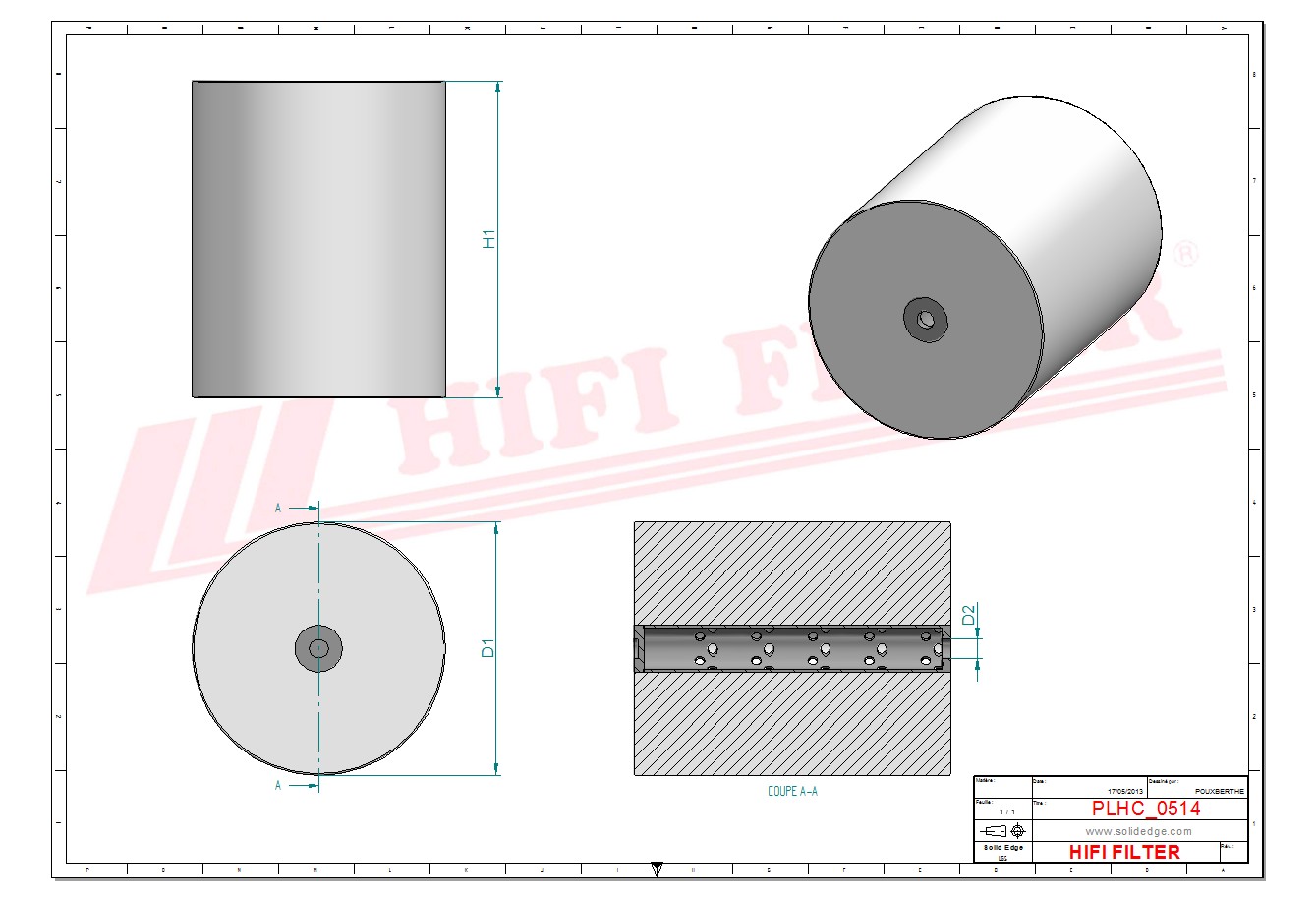 Schema tecnico Filtro idraulico 151.121-M per trattori e macchine agricole