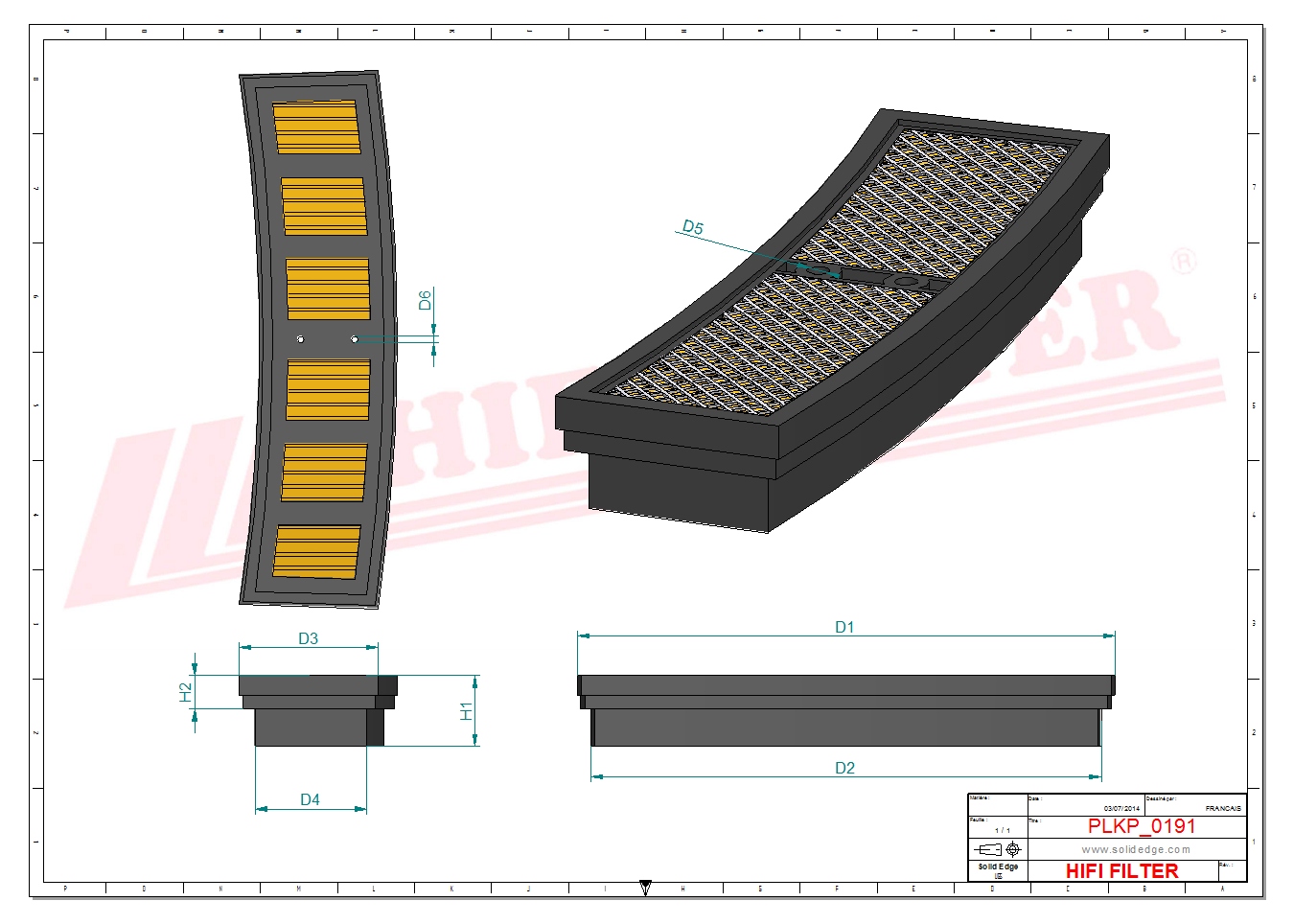 Schema tecnico Filtro abitacolo