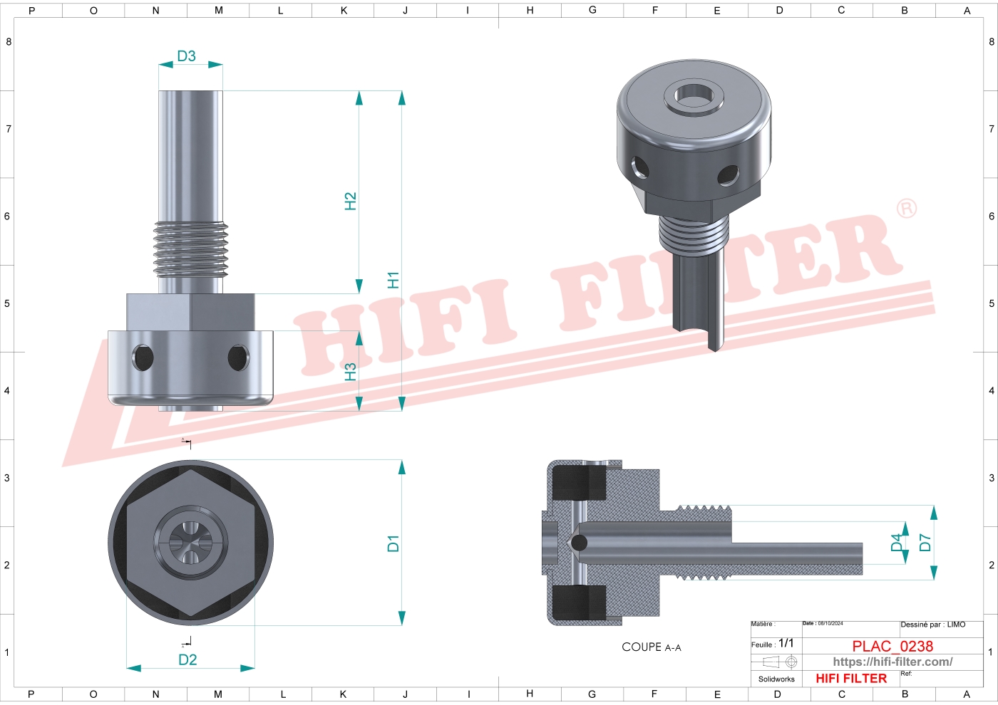 Schema tecnico Filtro Di Aerazione 7700047294 per trattori e macchine agricole