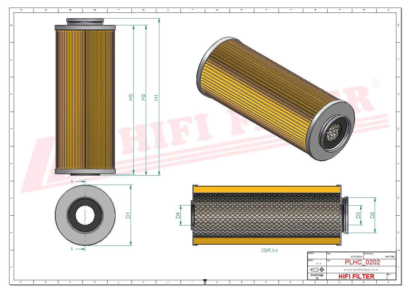 Schema tecnico Filtro idraulico 0004660004 per trattori e macchine agricole
