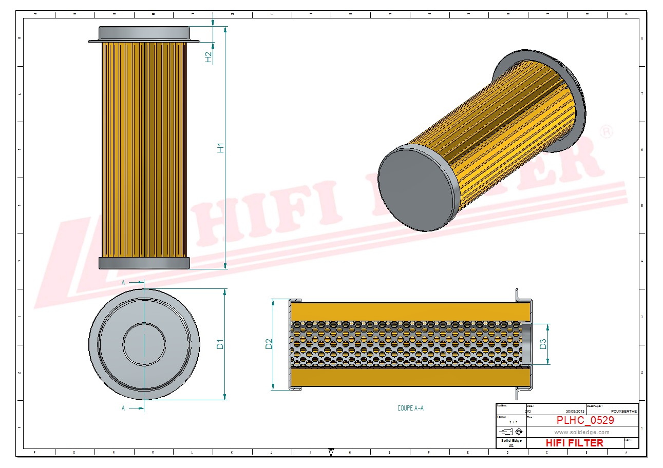 Schema tecnico Filtro idraulico 1200506117 per trattori e macchine agricole